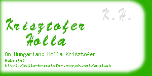 krisztofer holla business card